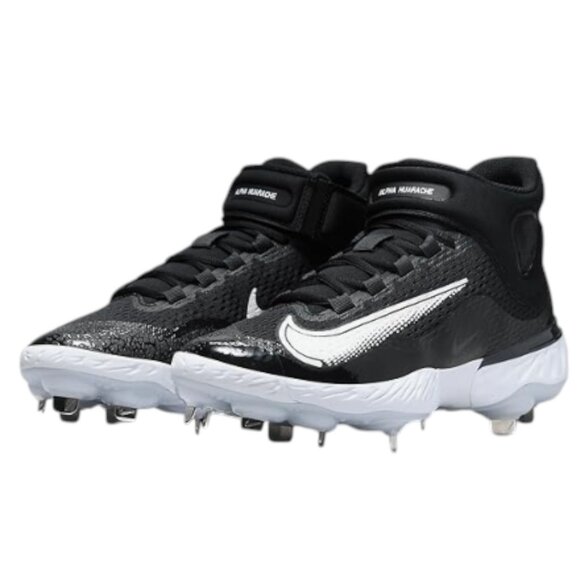 Nike Alpha Huarache Elite 4 Mid Metal Baseball Cleat Black DJ6520-001 Men 14 NEW - Picture 4 of 10
